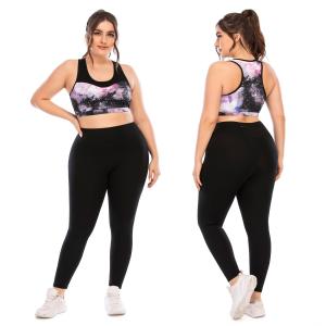 Quality Womens Leggings And Sports Bra Plus Size Yoga Sets High Elastic Anti Pilling wholesale