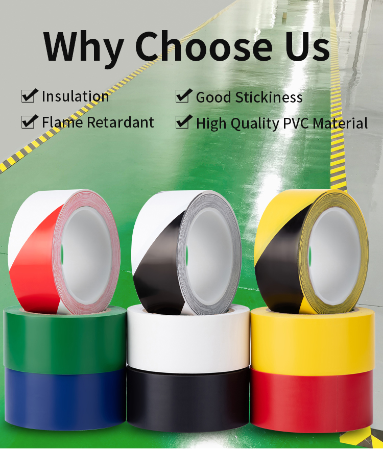 Pressure Sensitive Adhesive Type PVC Marking Tape For Safety Floor Marking