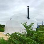 Fireplace Heated PVC Cover Outdoor Geodesic Tent Campsite Winter Bubble Dome