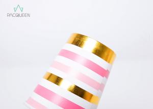Quality Paper Hot Chocolate Cups , Disposable Juice Cups Shiny Gold Stamping wholesale