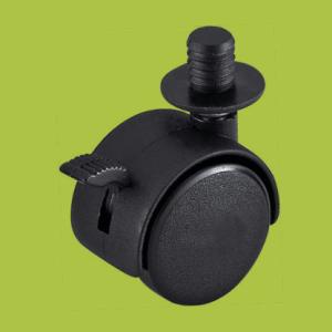 Quality baby walker casters insert stem black caster with brake wholesale