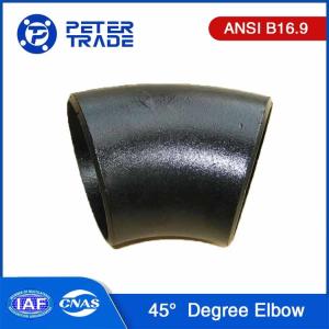 China ASTM A420 WPL6 ASME B16.9 Carbon Steel 3D Radius 45 Degree Elbow Pipe Fitting SCH20 SCH30 SCH40 on sale