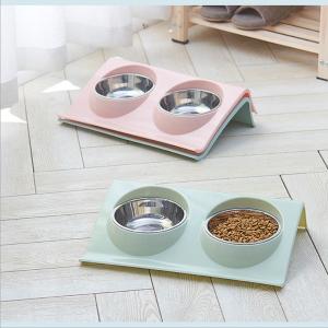 Quality Fashionalbe Pet Food Feeder / Combination Double Bowl Thick Non - Tasteless wholesale