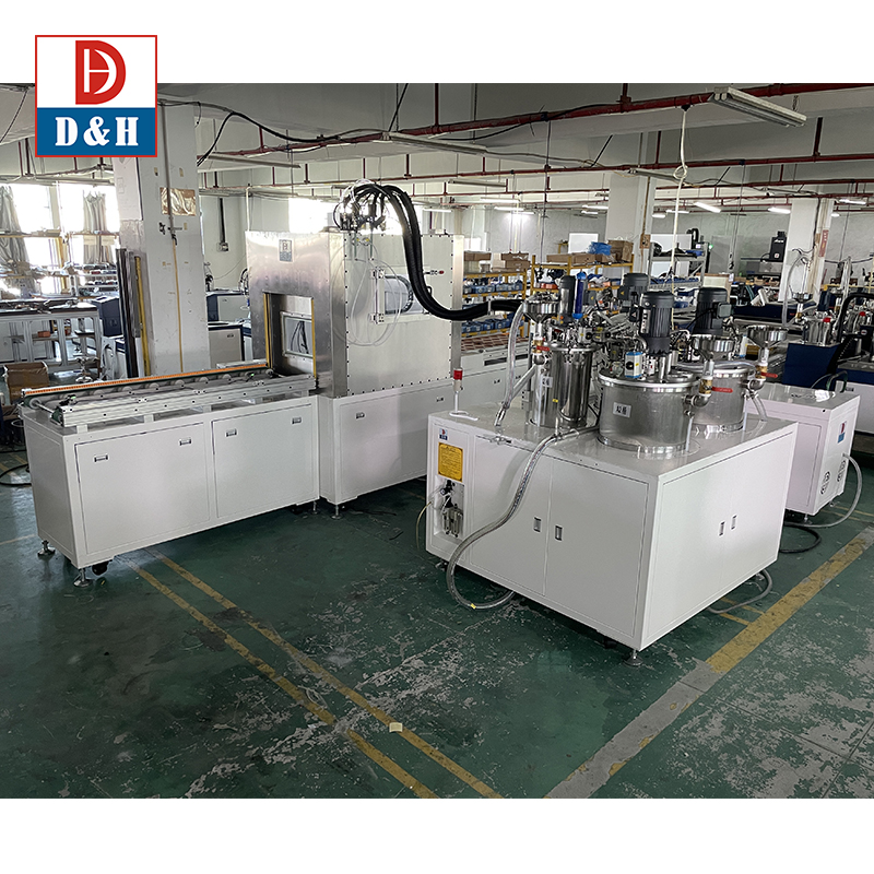 2K Vacuum Potting Machine With Vacuum Chamber And Conveyor In Epoxy Resins Dispensing