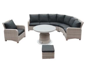 Quality 7 Seats 1.2mm Thickness Aluminum Tube Garden Rattan Sectional Sofa wholesale