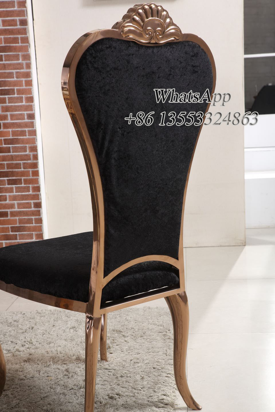 Stainless Steel Frame Dining Chairs With Rose Gold Color (YS-13)