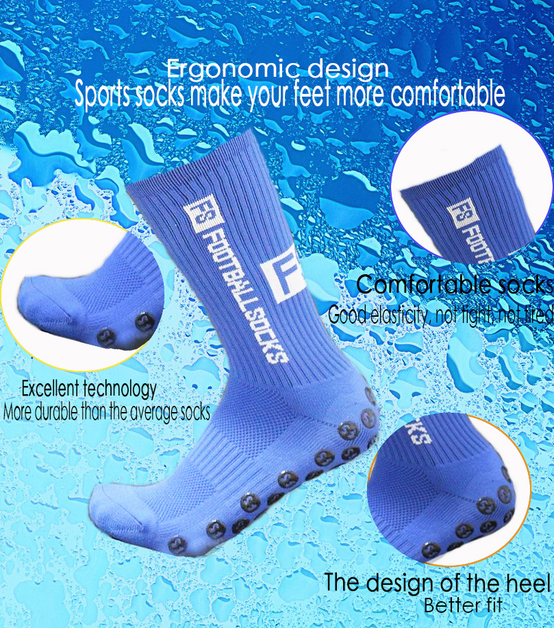 Non Slip Soccer Socks for Adults Long Tube Crew Sport Bottom Grip Anti-slip Socks