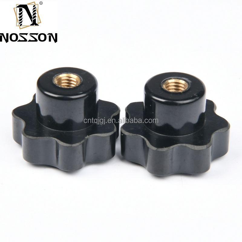 DIN Standard M5 M6 M8 Stainless Steel Plastic Bakelite Knob Three Headed Hand Tightening Nuts for Metric Measurement