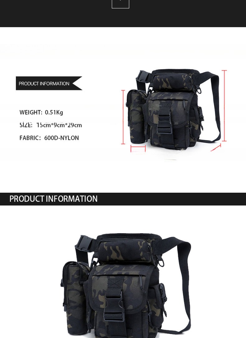 Camouflage Water Bottle Bag for Camping and Training 2-3 kg Capacity Multiple Pockets