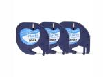 Compatible 91201 Label Tape Cassette Black On White PET Material 12mm * 4m For