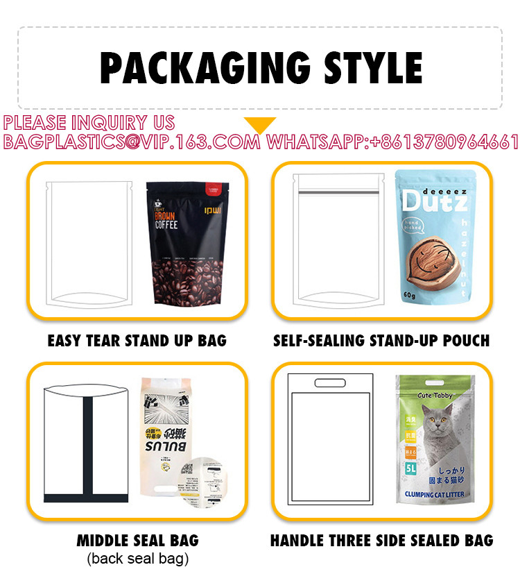 Herbal Pouch, Tea Bag, Custom Printed Side Seal Laminated Pouch Kraft Paper Packing Packaging Bag