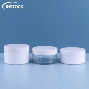 Quality Cosmetic Jar With White Lids Cosmetic Packaging Bottle 100/120/150ml Eye Face Body Cream Facemask Cream Jar wholesale