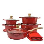 Brand New Design Black Kitchen Soup Pot Set 12Pcs Aluminum Nonstick Cooking Pot