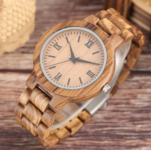 Personalized Genuine Leather Wooden Quartz Watch Winder Wood With Engraved Logo