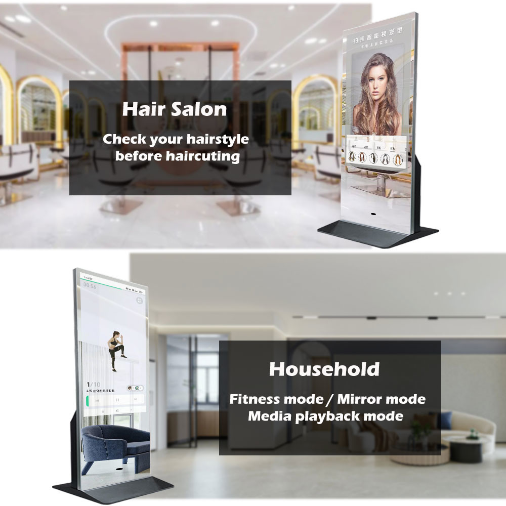 1920x1080 Home Fitness Screen Interactive Fitting Android Smart Magic Mirror Media Advertising