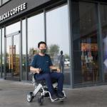 Aluminum Handicapped 6km/H Foldable Wheelchair With Brushless Motor
