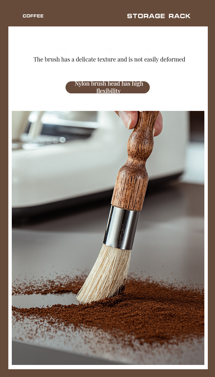 Ebony Nylon Cleaning Brush for Coffee Grinder Powder Blower Plastic Coffee Accessories