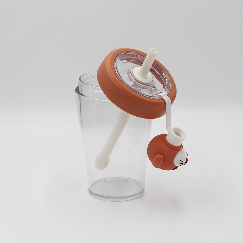 Animal Stopper Reusable Plastic Water Bottles With Straw School Use