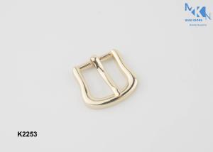 Quality Fashion Design Metal Shoe Buckles , Shine Gold Center Bar Buckle Custom Logo wholesale