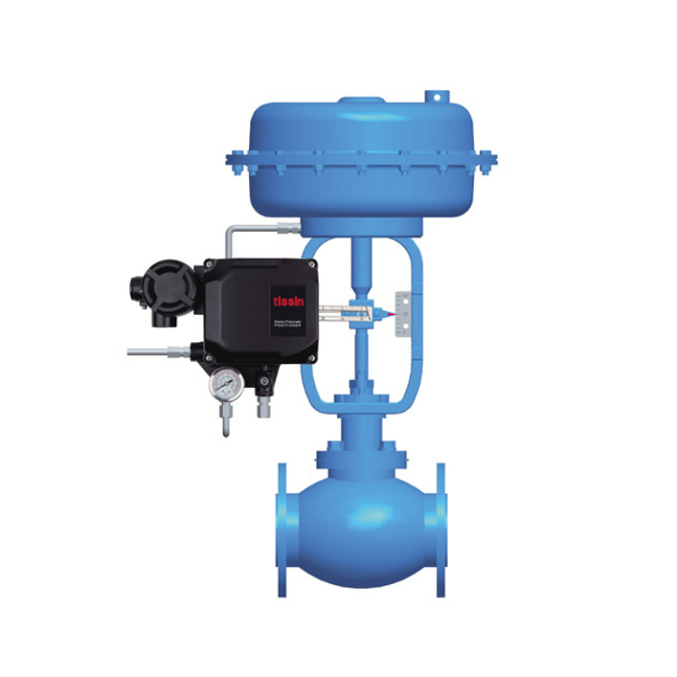 Electric Control Valve With Tissin Smart Valve Positioner TS700 Series Pneumatic Positioners And Asco Solenoid Valve
