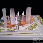 1/1000 Architectural Concept Model Commercial Complex City Scale Model