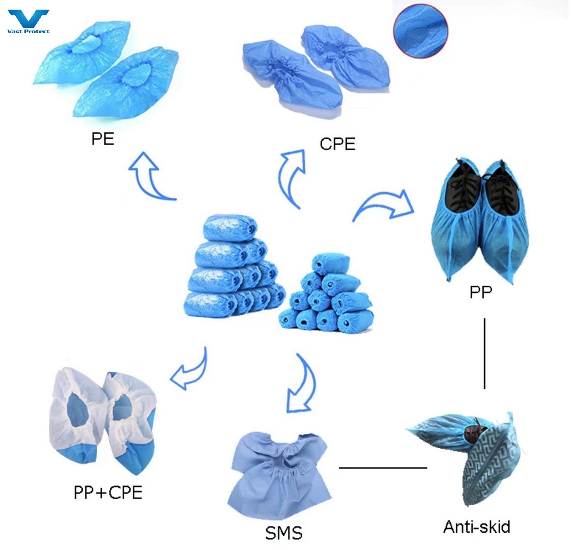 10-20g Disposable OEM Shoe Cover PP 10g Blue Shoe Covers