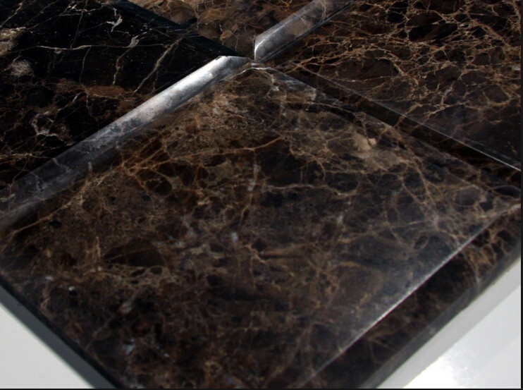 Marron Emperador Dark Marble Stone Slab , Granite Bathroom Tiles For Floor And Wall