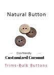Customized Eco - Friendly Coconut Bulk Buttons 2 / 4 Holes Nature