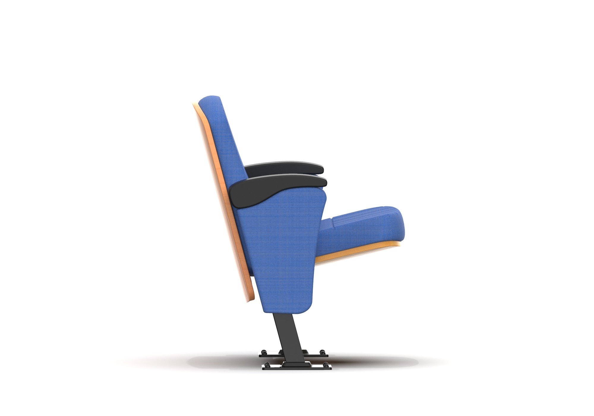 Polyester Fabric Wood Lecture Hall Chairs Solid Theater Seat
