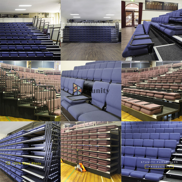 TUV Standard Damp Proof Indoor Retractable Bleacher Seating