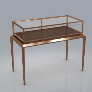 Quality Stainless Steel Clear Glass Showcase Table , Floor Standing Glass Presentation Case wholesale