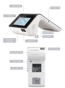 Quality 4G Handheld Pos Terminal 1280*800 IPS 7 Inch Capacitive Touch Screen wholesale