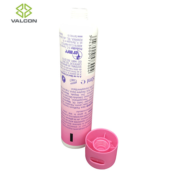 PE 50 ML Cosmetic Tube Packaging , Plastic Cream Tubes Pink Flip Cap