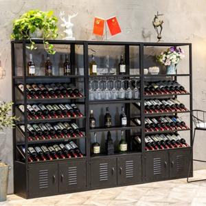 Quality Modern Luxury Metal Wine Display Shelf Black MQ-S005 For Storing Wine wholesale