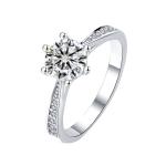 14K Gold 925 Silver 6 Prong Moissanite Jewelry Ring Adjustable For Engagement