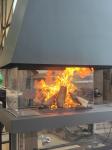 Style Carbon Steel Table Remote Control Glass Art Fireplace Freestanding