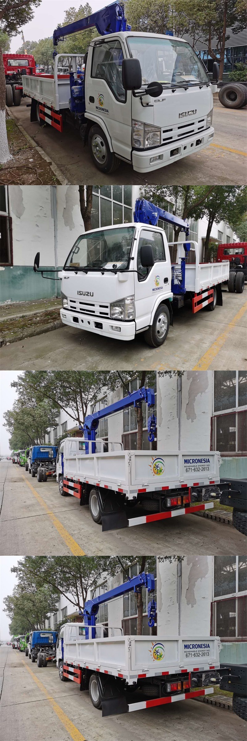 Diesel Powered Commercial 2 Ton Truck Mounted Crane With Hydraulic Boom