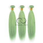 Green Straight Remy Human Hair Bundles Sew In Weave Bundles Brazilian Bundle