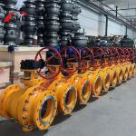 WCB Material Turbine Driven Ball Valve for Natural Gas Pipe Coating PN16 DN150