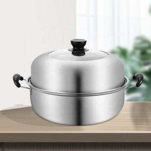 Quality Wholesale 28cm Cooking Pot 2 Layer Cooking Steamer Stainless Steel Food Steamer Steamer Pot With Lid wholesale