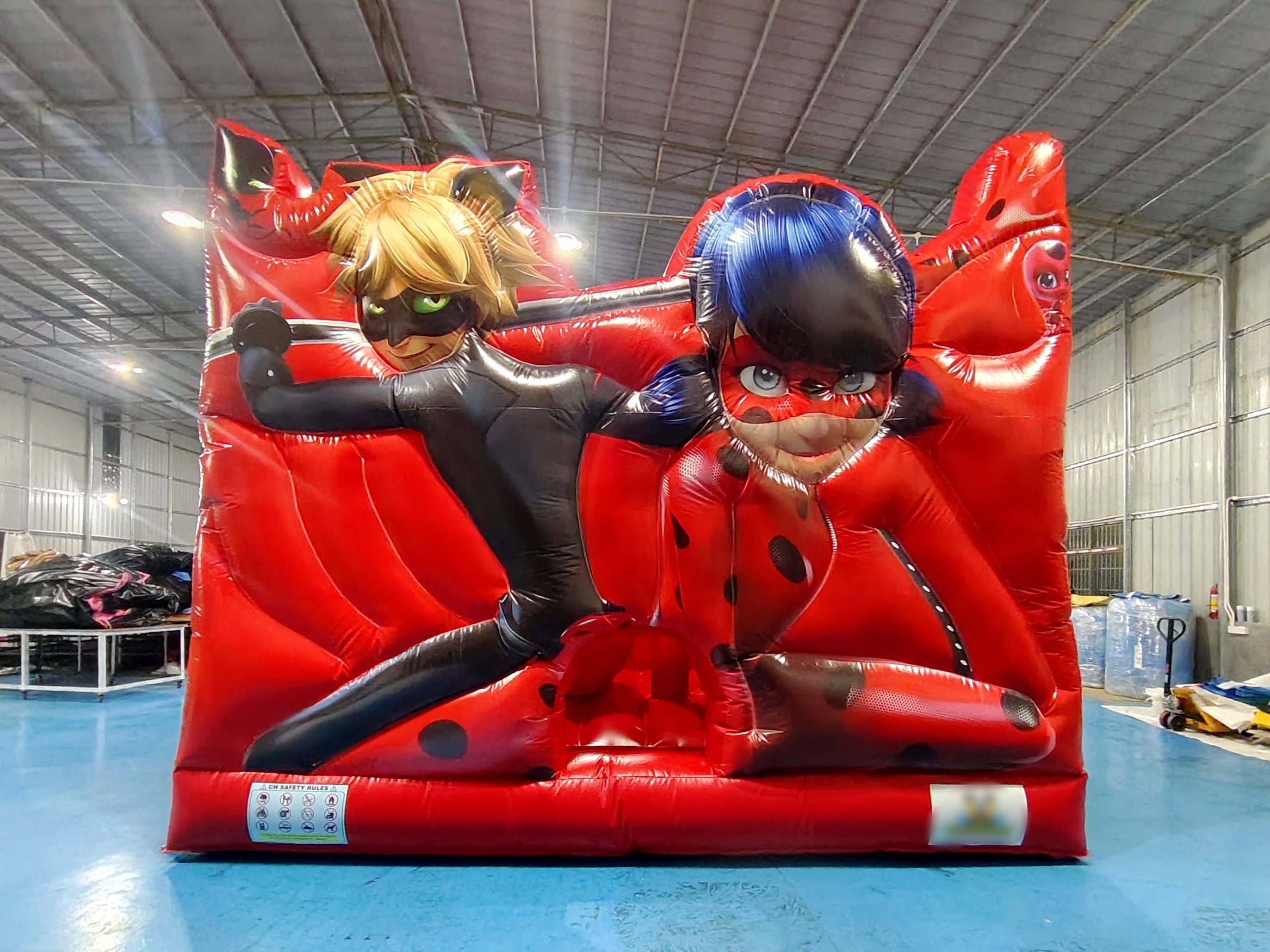 Digital Printing Inflatable Bounce House With Slides Miraculous Ladybug Inflatable Jumping Castle For Kids