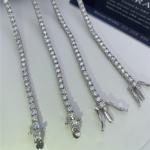 Hip Hop Moissanite Tennis Chain 925 Sterling Silver Moissanite Tennis Necklace