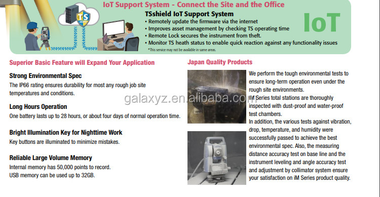 IM100 Serial Sokkia Total Station 1,000 M Non Prism Range Sokkia IM101 1″Angle Accuracy Price