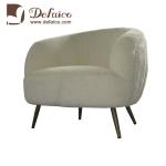 Defaico White Wool Armchair For Restaurant Hotel SGS ISO Approval
