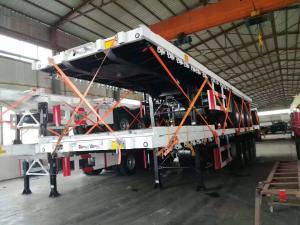 Quality 3 Axle 20 FT 40 FT Container Cargo Transport Heavy Duty Flatbed Truck Semi Trailer wholesale