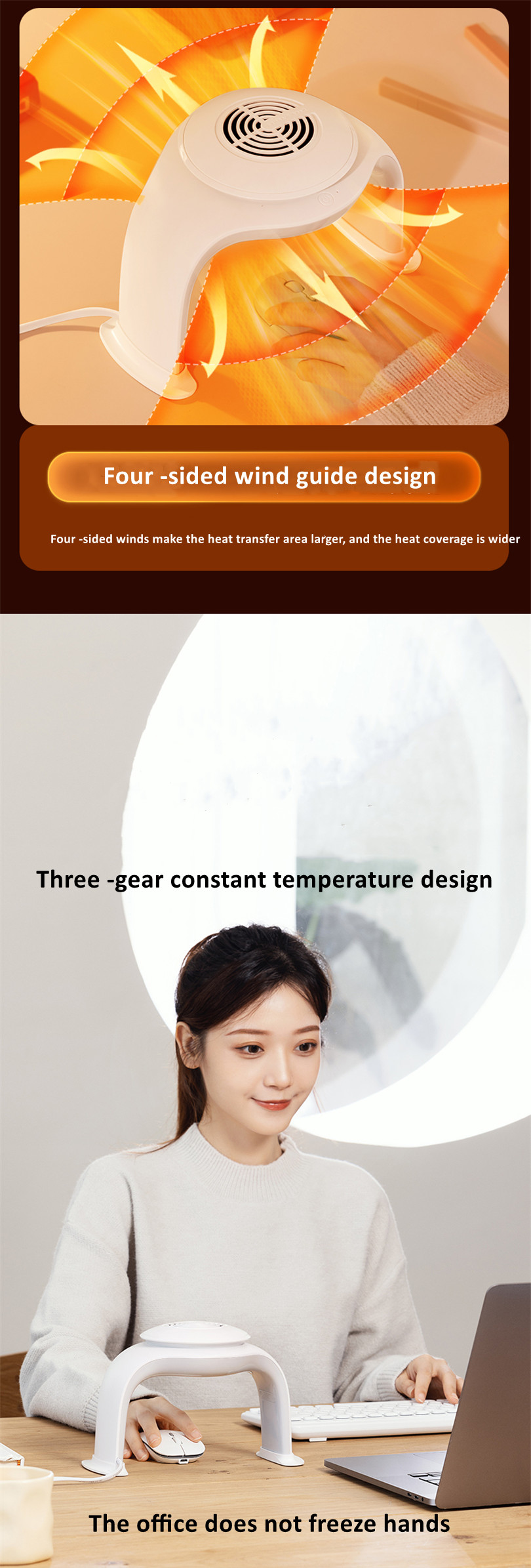 Home Heater Fan Winter Mini Warm Air Desktop Table Platform Portable Office Electric Heaters PTC Fast He