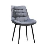 Modern Grey Velvet Tufted Dining Chairs Padded Dining Chairs For Hotel Apartment