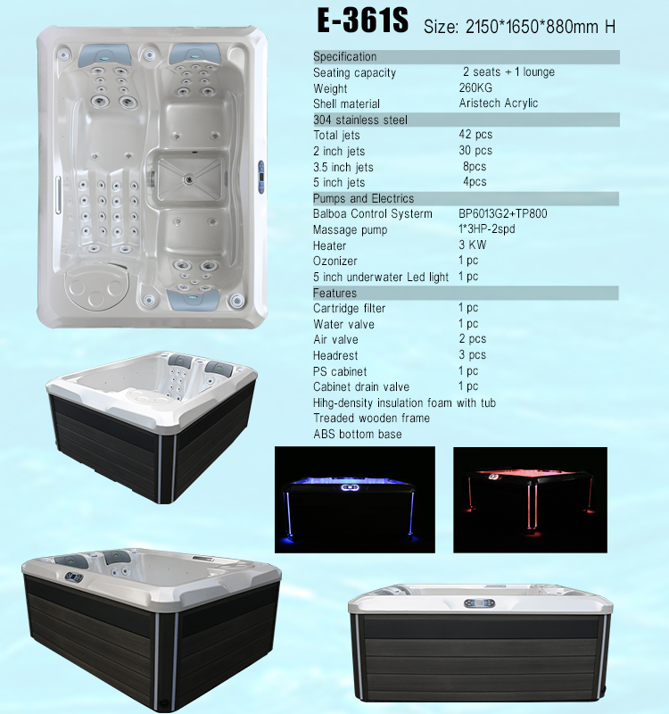 Modern Style Sports Venues Freestanding Large Outdoor Massage Spa Tub