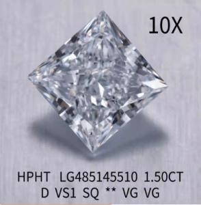 Quality Colorless Princess Cut Lab Grown Diamond Jewelry 1.5 Ct D VS1 VG HPHT Diamond wholesale