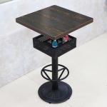 Vintage Pub Table Rectangle High Top Table Wood Restaurant 60x120x103cm